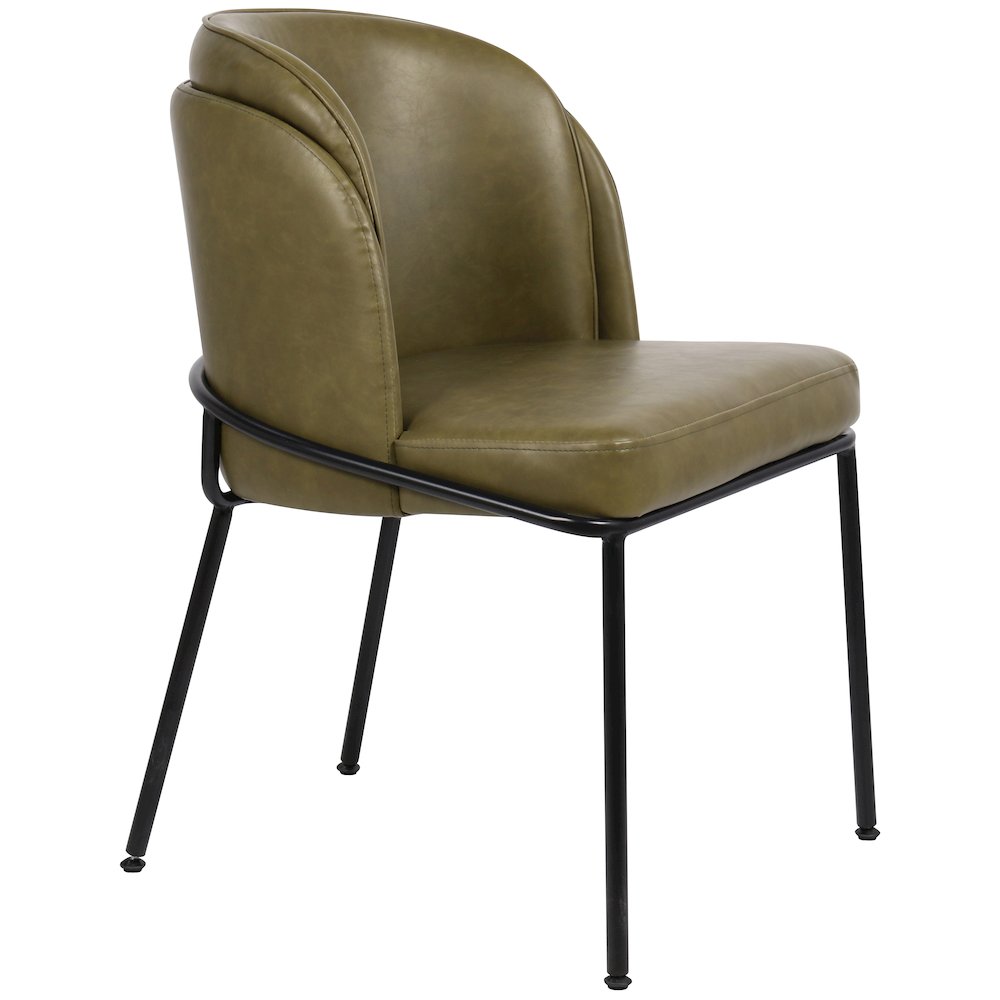 Jagger Olive Vegan Leather Dining Chair, Set of 2
