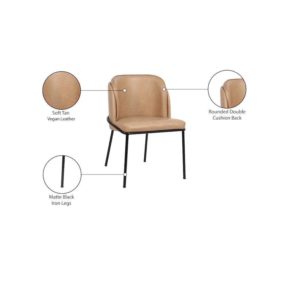 Jagger Tan Vegan Leather Dining Chair, Set of 2