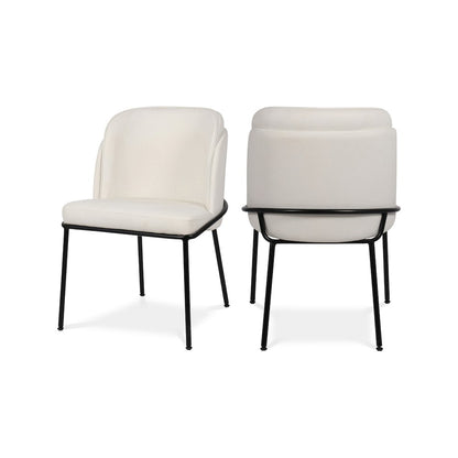Jagger White Vegan Leather Dining Chair, Set of 2