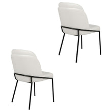 Starlight Canyon Home Vegan Leather Dining Chairs Set of 2, White Vegan Leather