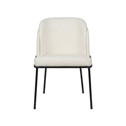 Starlight Canyon Home Vegan Leather Dining Chairs Set of 2, White Vegan Leather