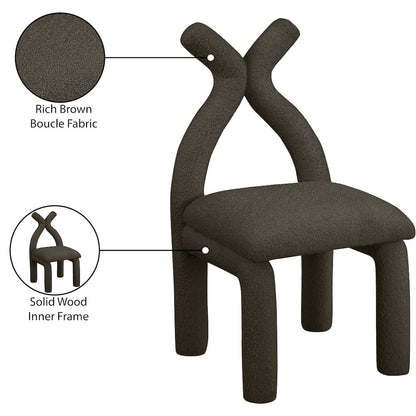 Xena Brown Boucle Fabric Accent/Dining Chair