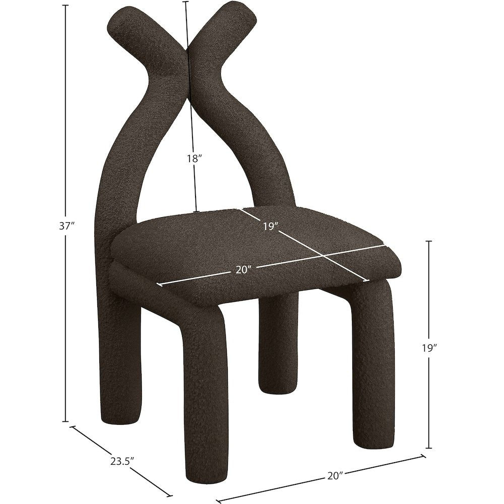 Xena Brown Boucle Fabric Accent/Dining Chair