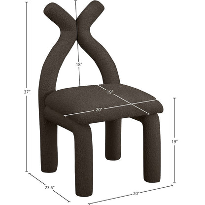 Xena Brown Boucle Fabric Accent/Dining Chair