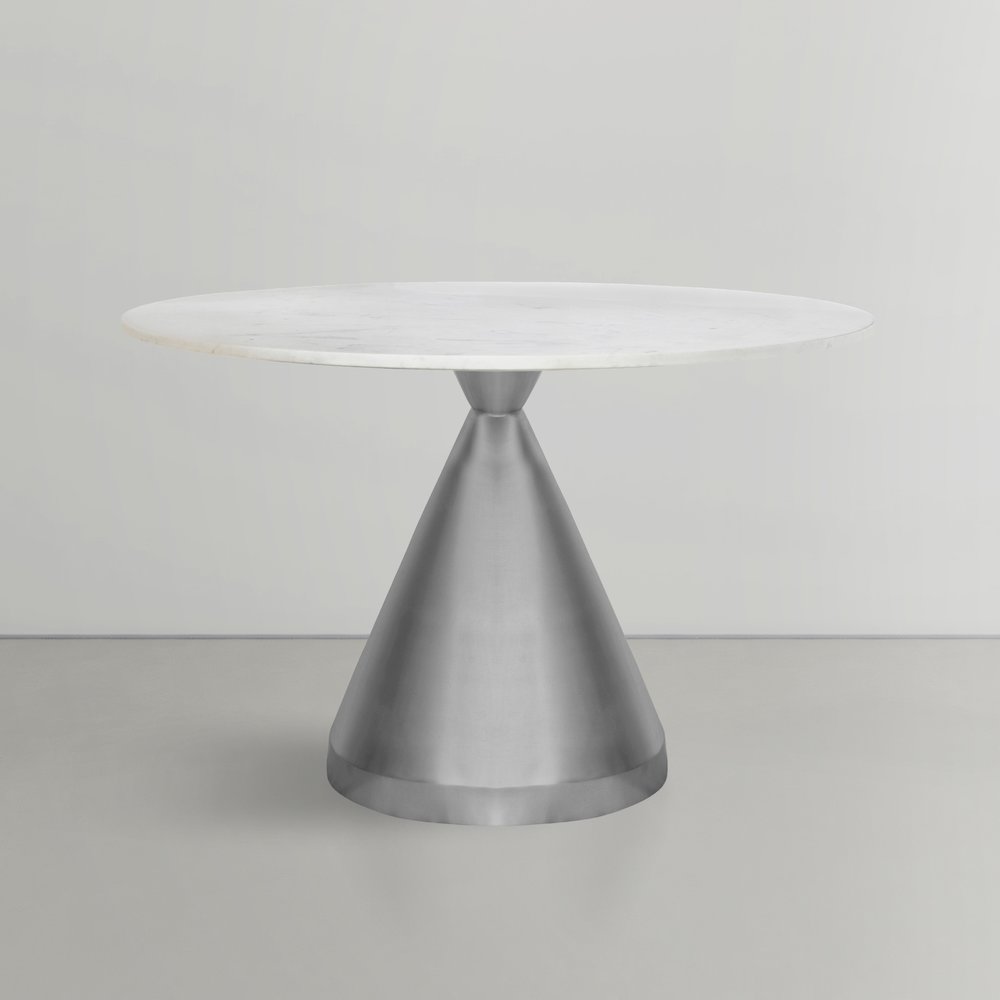 Emery White Marble Dining Table