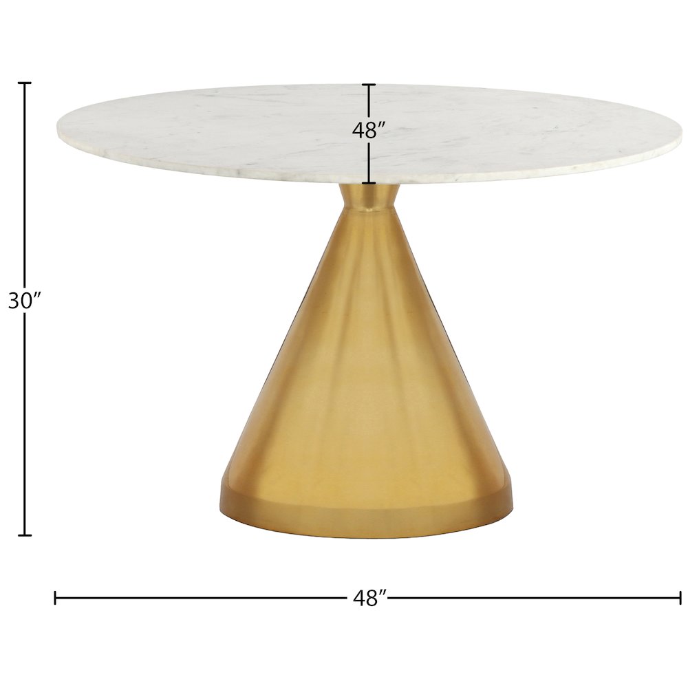 Emery White Marble Dining Table