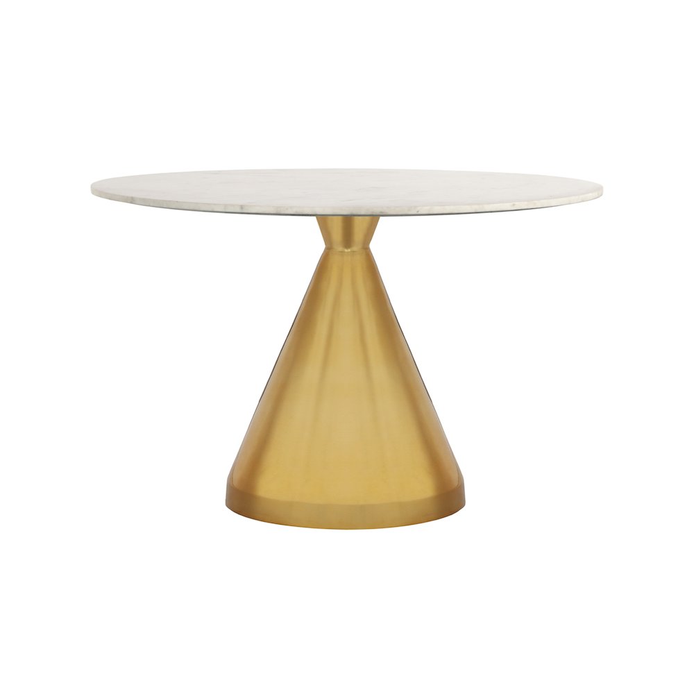 Emery White Marble Dining Table