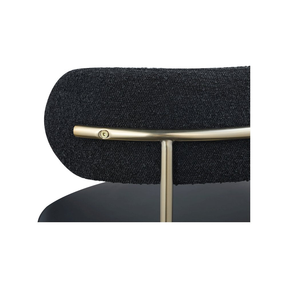 Beacon Black Vegan Leather and Boucle Fabric Dining Chair, Set of 2
