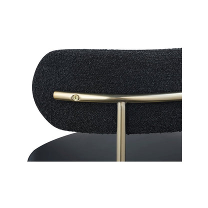Beacon Black Vegan Leather and Boucle Fabric Dining Chair, Set of 2