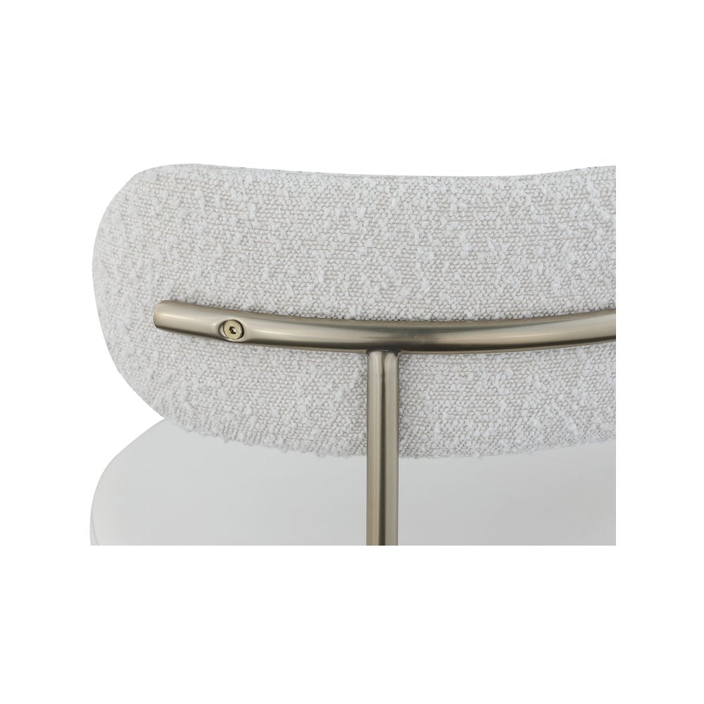Beacon Cream Vegan Leather and Boucle Fabric Dining Chair, Set of 2