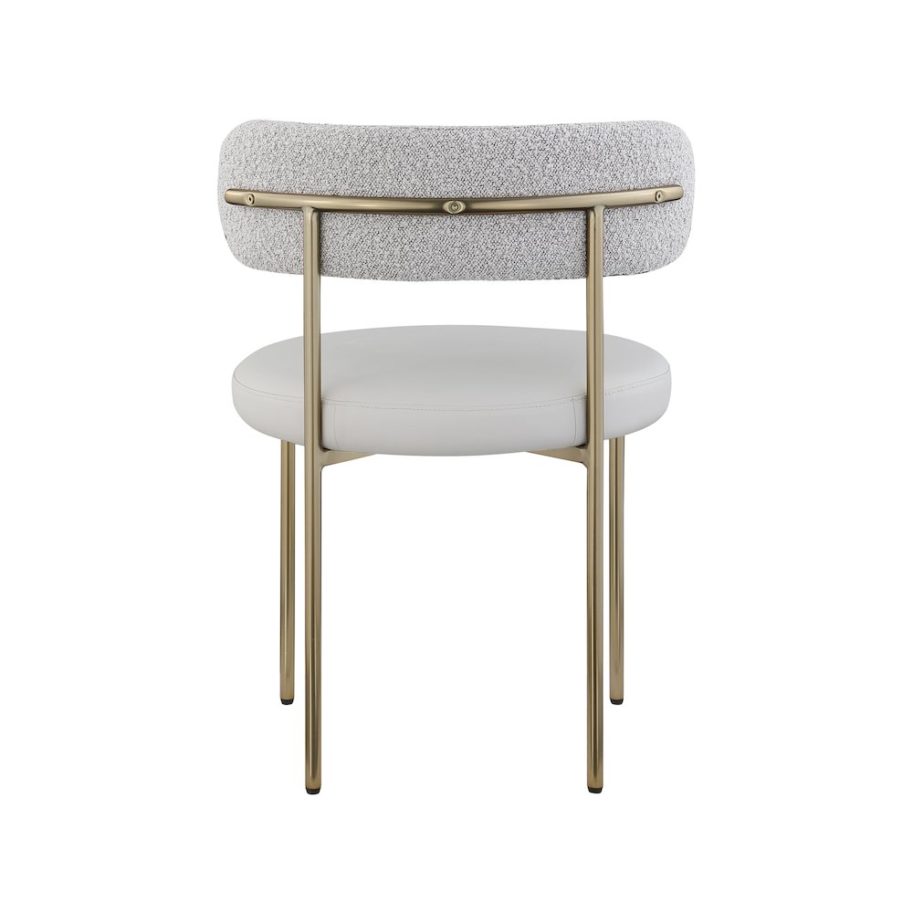 Beacon Taupe Vegan Leather and Boucle Fabric Dining Chair, Set of 2
