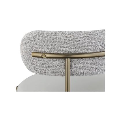 Beacon Taupe Vegan Leather and Boucle Fabric Dining Chair, Set of 2