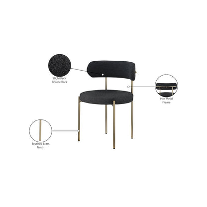 Beacon Black Boucle Fabric Dining Chair, Set of 2