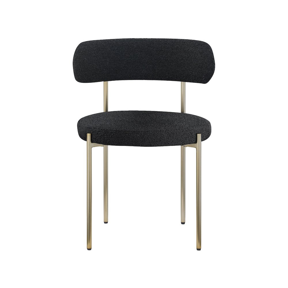 Beacon Black Boucle Fabric Dining Chair, Set of 2