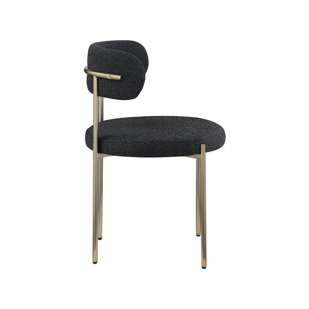 Beacon Black Boucle Fabric Dining Chair, Set of 2