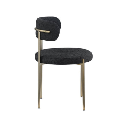 Beacon Black Boucle Fabric Dining Chair, Set of 2