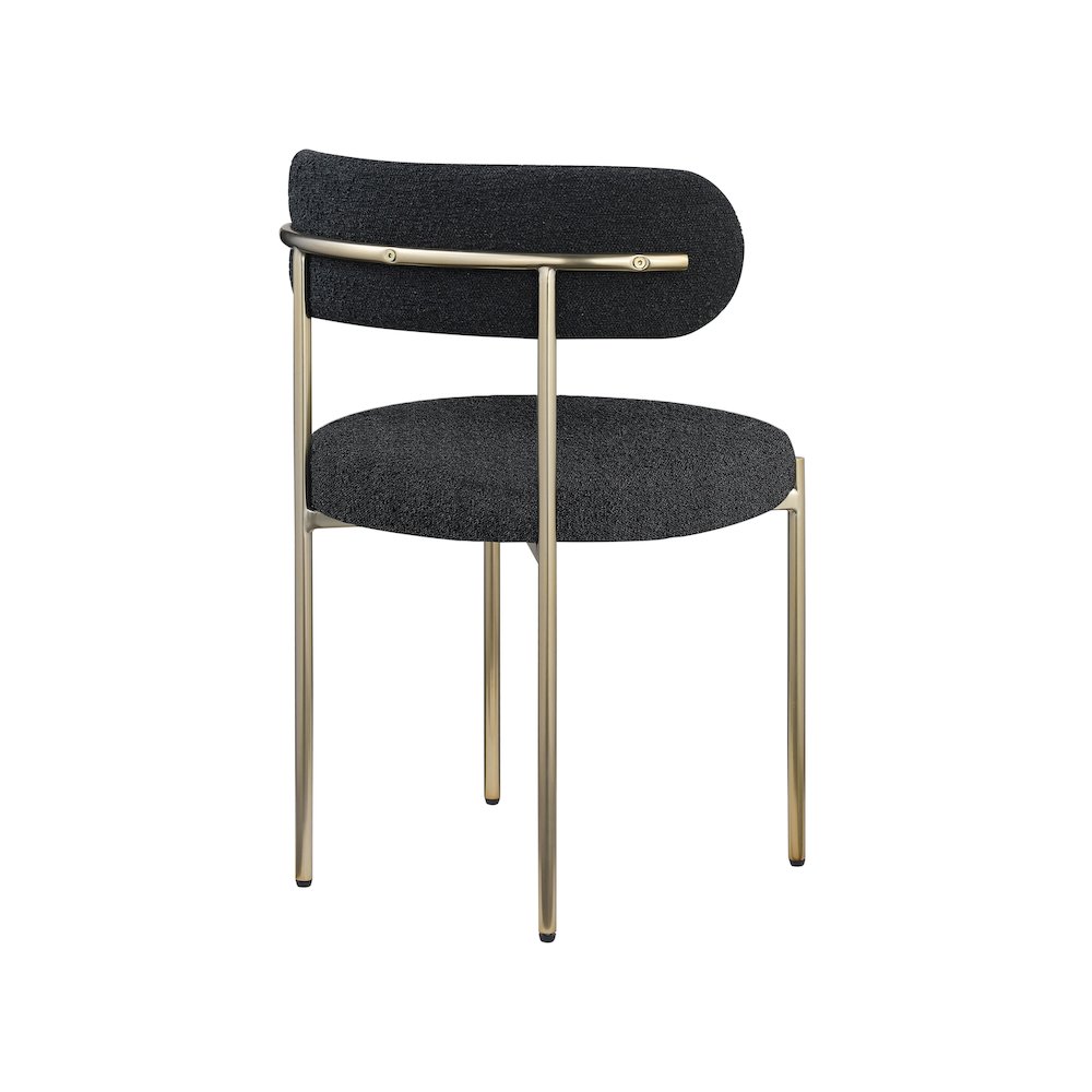 Beacon Black Boucle Fabric Dining Chair, Set of 2