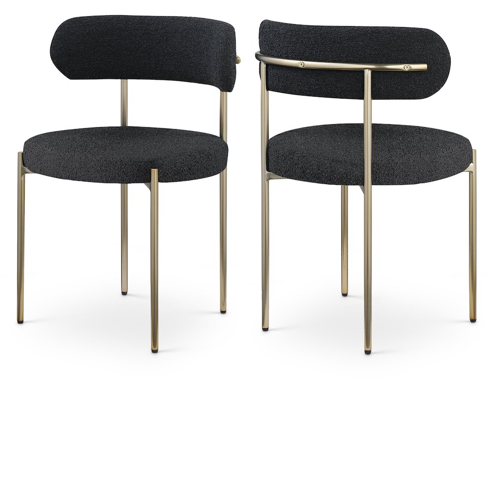 Beacon Black Boucle Fabric Dining Chair, Set of 2