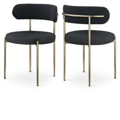 Beacon Black Boucle Fabric Dining Chair, Set of 2
