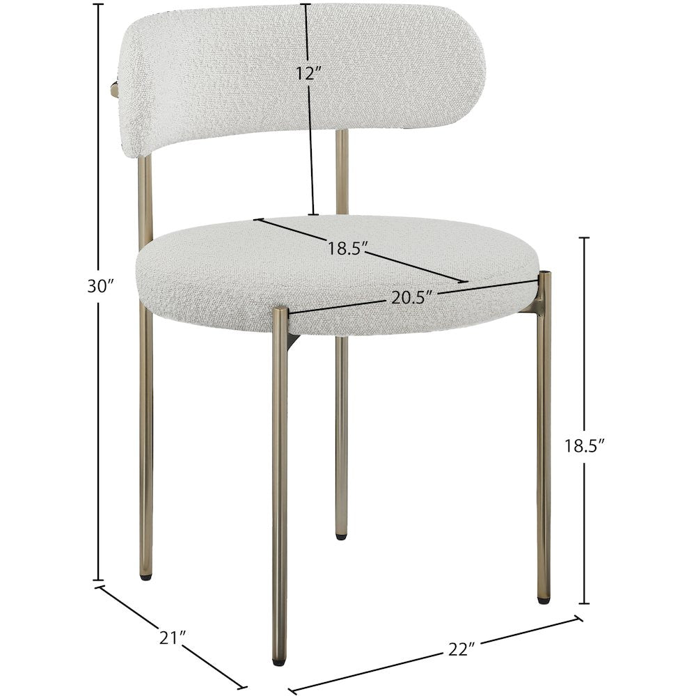 Beacon Cream Boucle Fabric Dining Chair, Set of 2