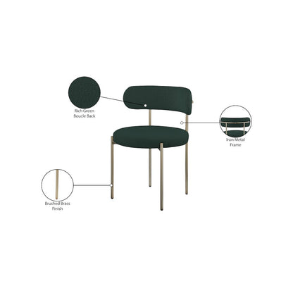 Beacon Green Boucle Fabric Dining Chair, Set of 2