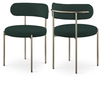 Beacon Green Boucle Fabric Dining Chair, Set of 2