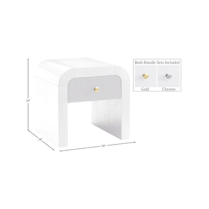 Artisto White End Table