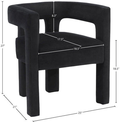 Athena Black Velvet Dining Chair