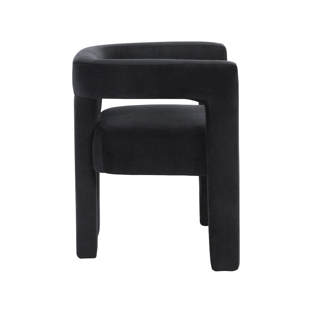 Athena Black Velvet Dining Chair