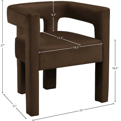 Athena Brown Velvet Dining Chair
