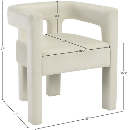 Athena Cream Velvet Dining Chair