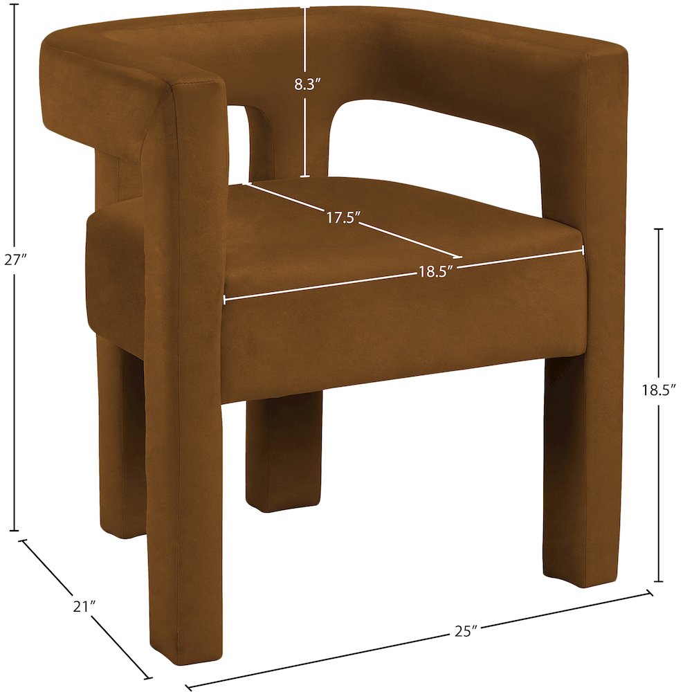 Athena Saddle Velvet Dining Chair