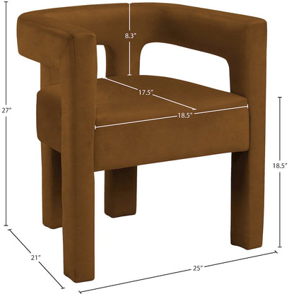 Athena Saddle Velvet Dining Chair