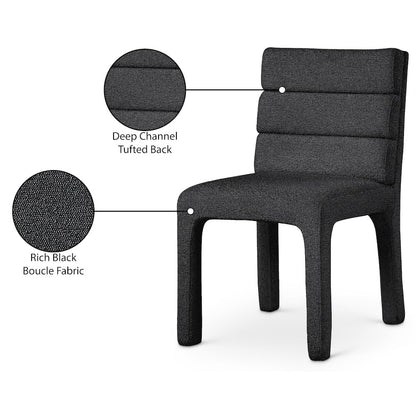 Kai Black Boucle Fabric Dining Chair, Set of 2
