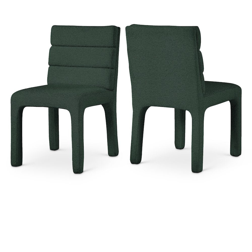 Kai Green Boucle Fabric Dining Chair, Set of 2