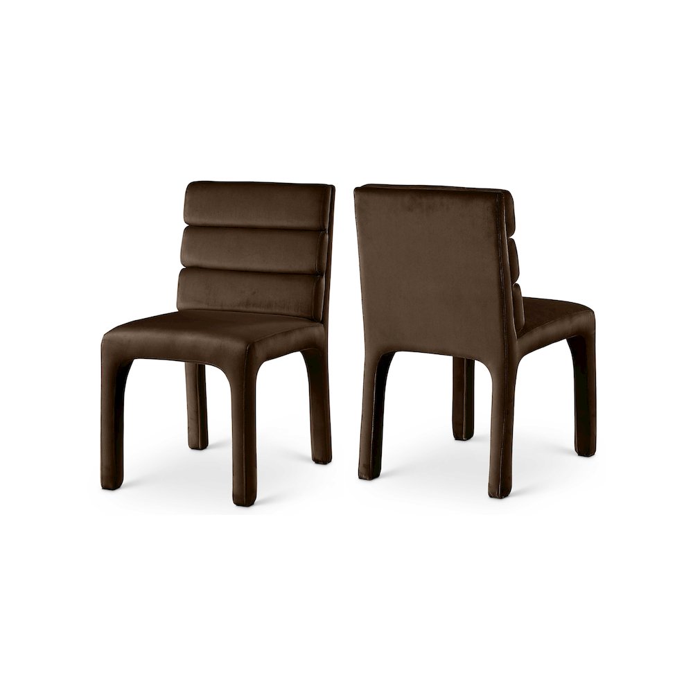 Kai Brown Velvet Dining Chair, Set of 2