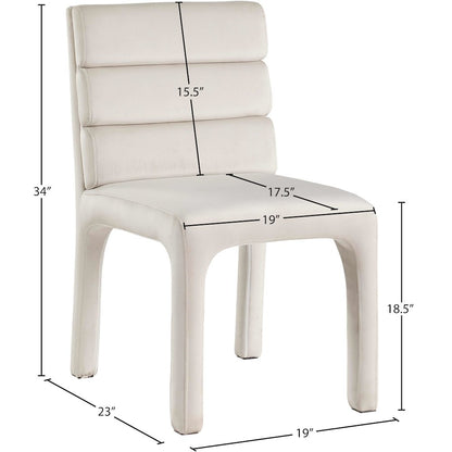 Kai Cream Velvet Dining Chair, Set of 2
