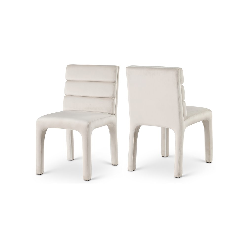 Kai Cream Velvet Dining Chair, Set of 2