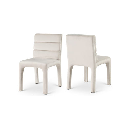 Kai Cream Velvet Dining Chair, Set of 2