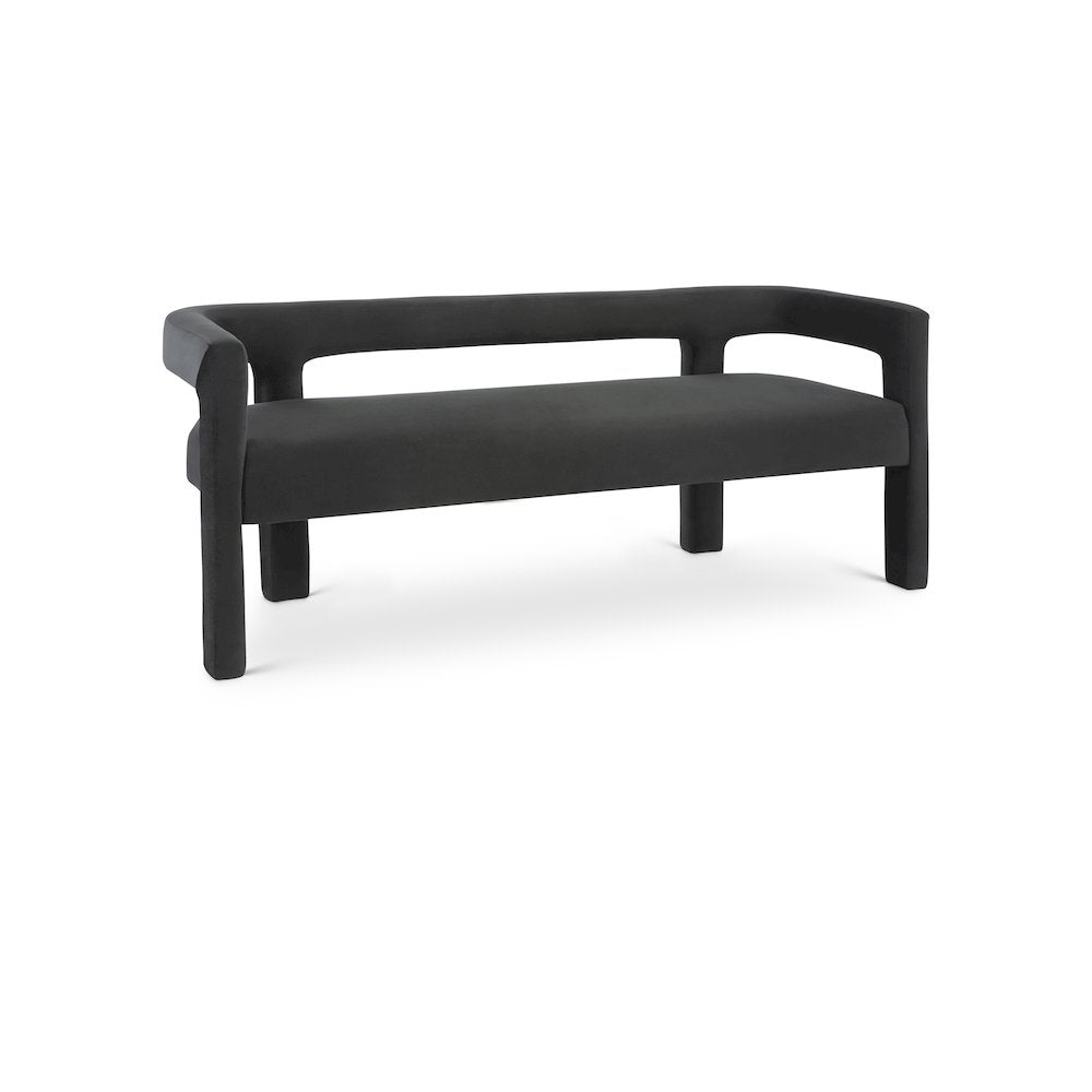 Athena Black Velvet Bench