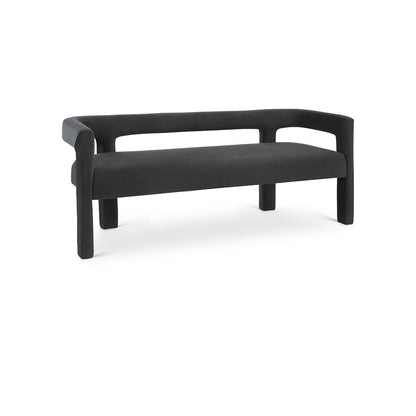 Athena Black Velvet Bench
