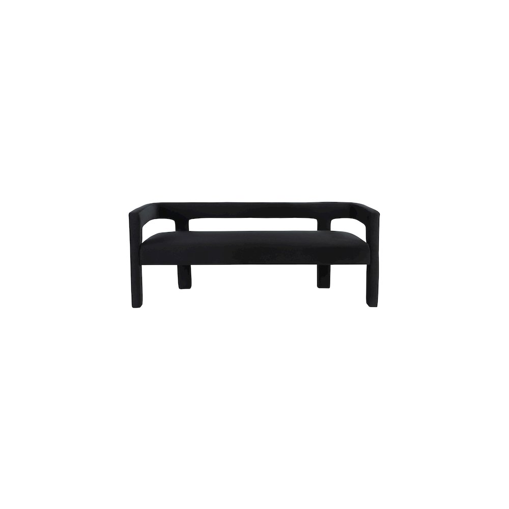 Athena Black Velvet Bench
