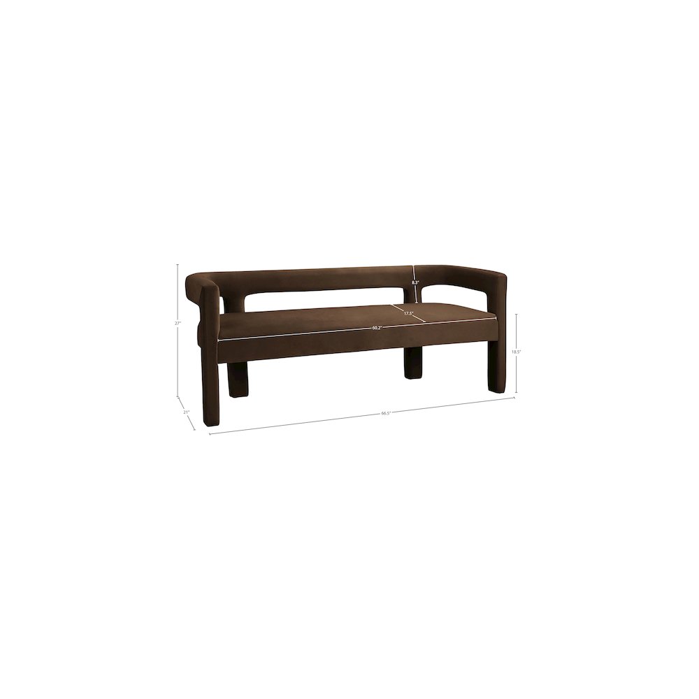 Athena Brown Velvet Bench