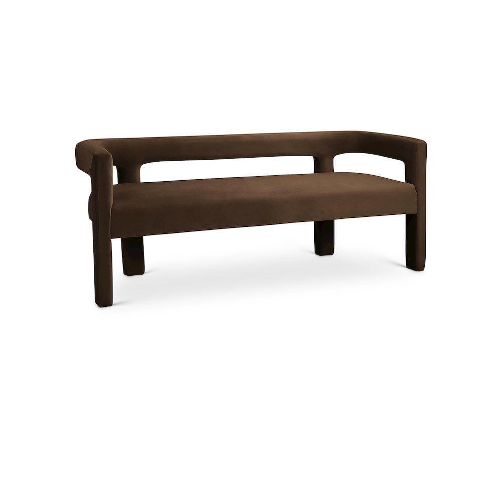 Athena Brown Velvet Bench