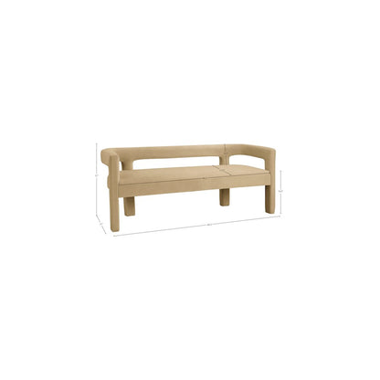 Athena Camel Velvet Bench