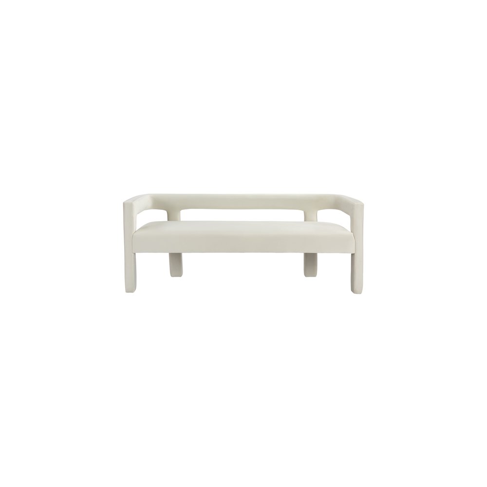 Athena Cream Velvet Bench