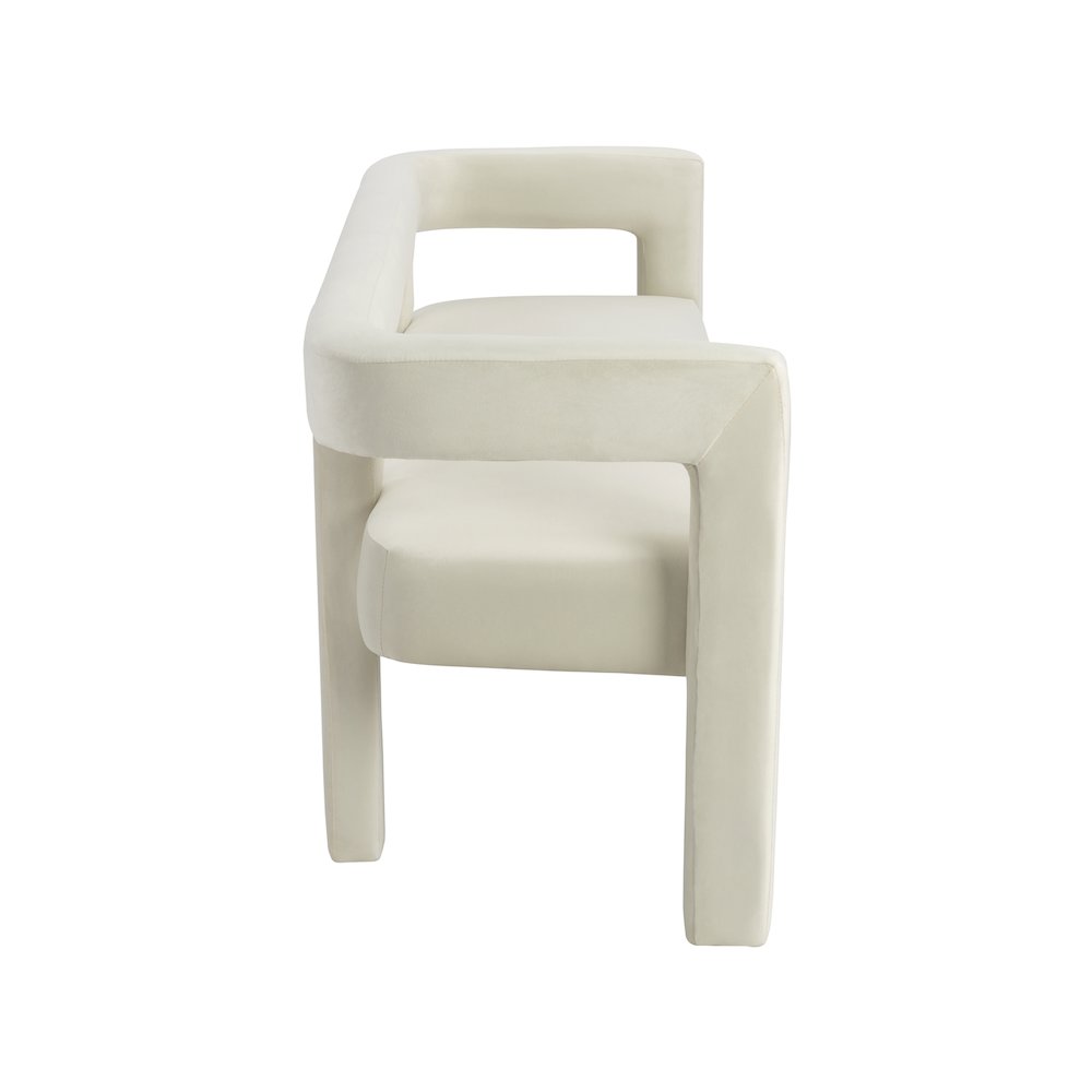 Athena Cream Velvet Bench