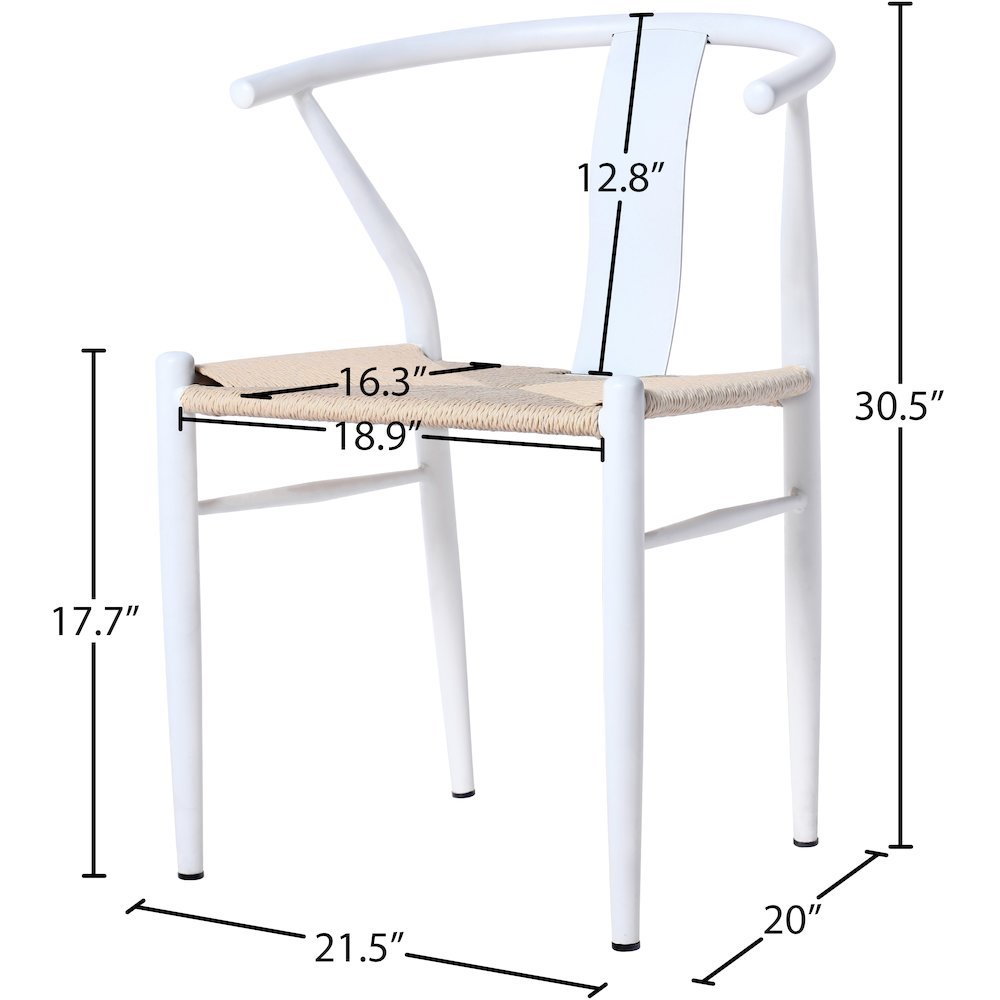 Beck Beige Hand Woven Rope Dining Chair, Set of 2