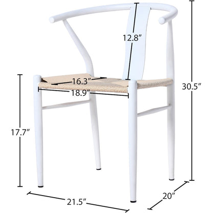 Beck Beige Hand Woven Rope Dining Chair, Set of 2