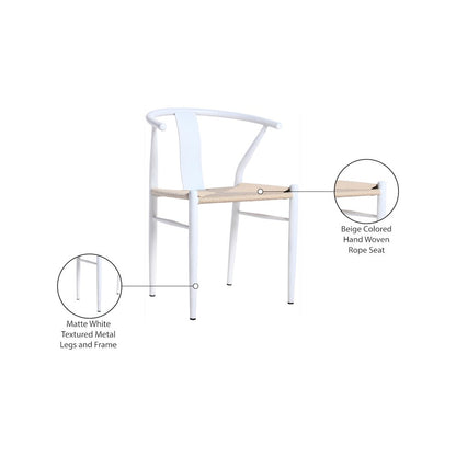 Beck Beige Hand Woven Rope Dining Chair, Set of 2